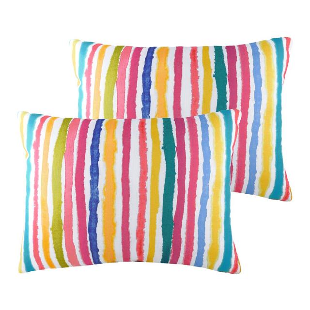 Crystine Abstract Rectangular Throw Cushion (Set of 2) Ebern Designs on Productcaster.