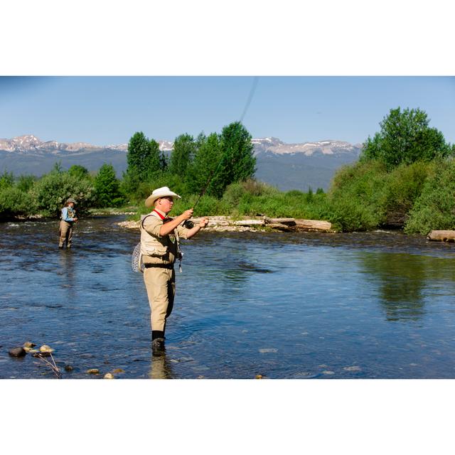 Sports: Couple Fly-fishing In River. Gear And Hat. Rocky Mountains. by Fstop123 - No Frame Art Prints on Canvas Alpen Home Size: 81cm H x 122cm W on Productcaster.