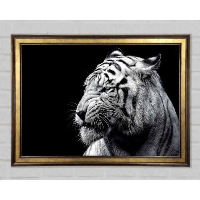 Tiger Black And White 2 - Print Ebern Designs Size: 84.1cm H x 118.9cm W x 1.5cm D on Productcaster.