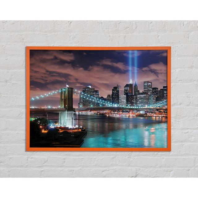 Andretta Stunning City Lights Over The Brooklyn Bridge - Print Brayden Studio Size: 21cm H x 29.7cm W x 2cm D on Productcaster.