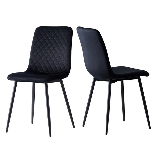 Upholstered Dining Chair (Set of 4) Fairmont Park Colour: Black on Productcaster.