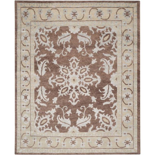 Dewart Hand Knotted Ivory/Brown Rug Blue Elephant Rug Size: Rectangle 152 x 244cm on Productcaster.