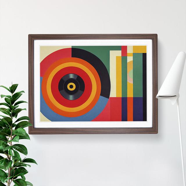 Abstract Vinyl Record Vol.1 - Picture Frame Graphic Art Metro Lane Size: 25cm H x 34cm W x 2cm D, Frame Colour: Walnut on Productcaster.