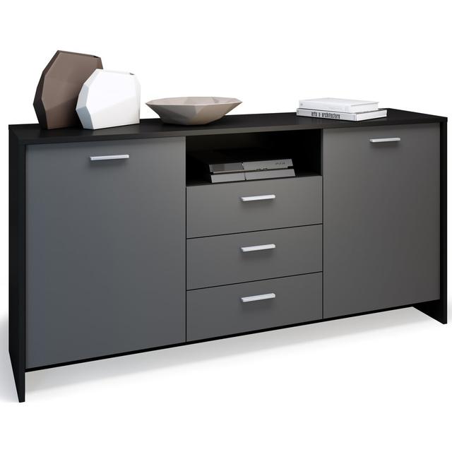 Dunnavent 150 Cm Wide 3 Drawer Sideboard Ebern Designs Colour: Grey/Black on Productcaster.