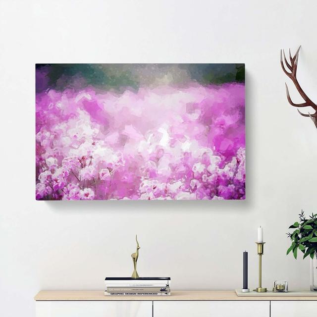 Wild Lilac Flowers In Abstract - Wrapped Canvas Print East Urban Home Size: 50cm H x 76cm W x 3cm D on Productcaster.