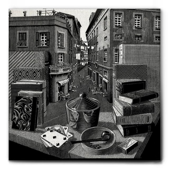 Leinwandbild Still Life And Street von M. C. Escher Rosalind Wheeler on Productcaster.