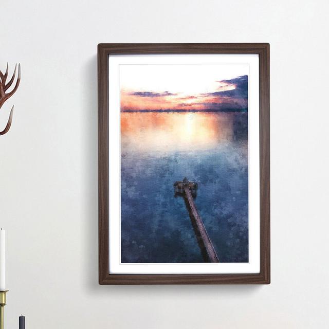 Clevedon Pier In Bristol - Single Picture Frame Painting on MDF East Urban Home Size: 33cm H x 24cm W x 2cm D, Frame Option: Walnut Framed on Productcaster.