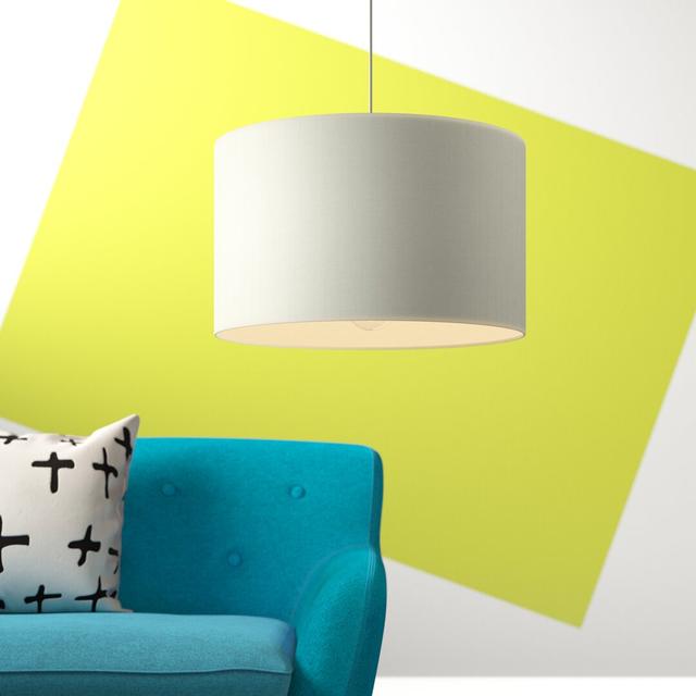 Polyester Drum Lamp Shade Hashtag Home Colour: Ivory, Size: 30cm H x 30cm W x 30cm D on Productcaster.