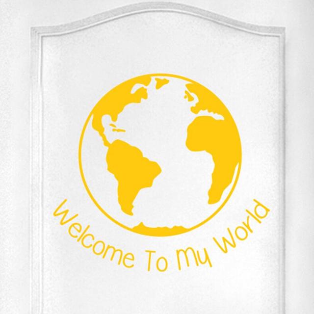 Welcome to My World Door Room Wall Sticker Maturi Colour: Dark Yellow on Productcaster.