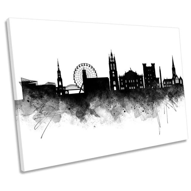 Newcastle City Skyline - Wrapped Canvas Art Print 17 Stories Size: 40.6cm H x 61cm W x 2cm D on Productcaster.