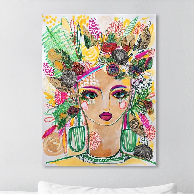 Rosalina Spring Goddess - Painting East Urban Home Size: 46cm H x 61cm W x 4cm D, Format: Wrapped Canvas on Productcaster.