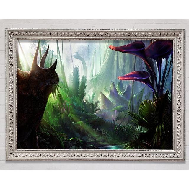 Triceratop Forest Framed Print Bright Star Size: 100cm H x 141.4cm W x 3cm D on Productcaster.