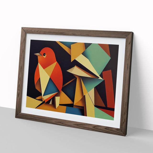 Abstract Robin Bird Vol.1 - Picture Frame Graphic Art George Oliver Size: 46cm H x 64cm W x 2cm D, Frame Colour: Walnut on Productcaster.