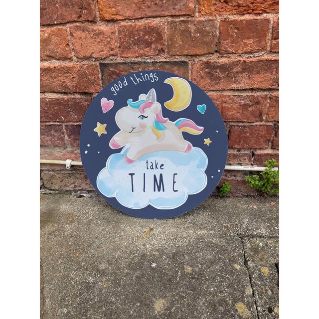 Good Things Take Time Circle Metal Sign East Urban Home on Productcaster.