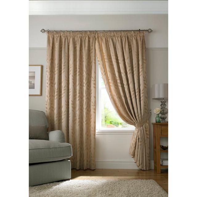 Bettrys Pencil Pleat Room Darkening Curtains (Set of 2) Three Posts Colour : Latte, Panel Size: 228cm W x 274cm D on Productcaster.