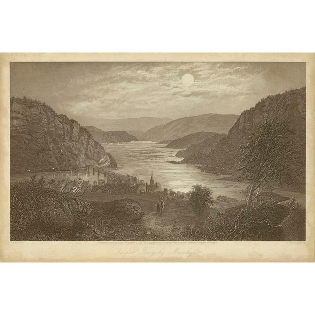 Harpers Ferry By Moonlight - Wrapped Canvas Print Union Rustic Size: 30cm H x 46cm W on Productcaster.