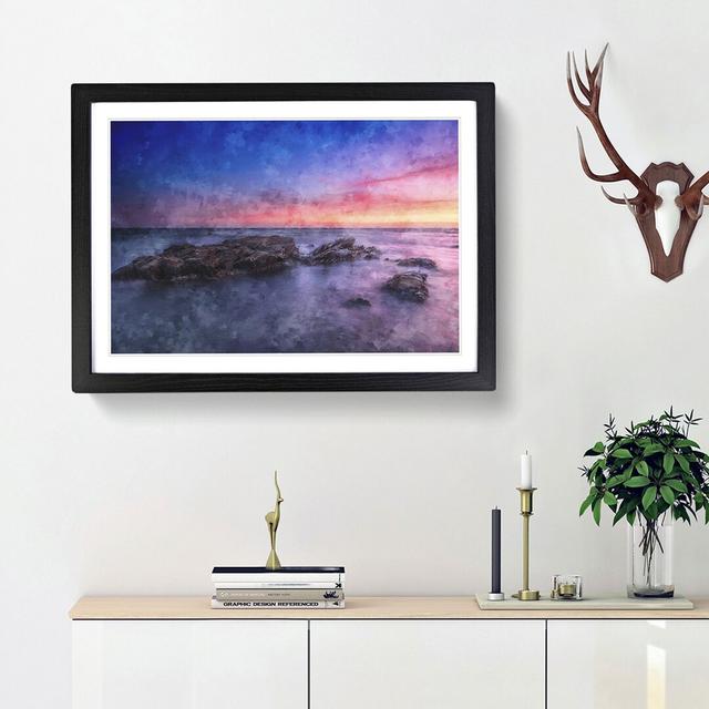 Sunset in Malaga Spain - Picture Frame Painting Print East Urban Home Frame Option: Black Framed, Size: 45cm H x 63cm W x 2cm D on Productcaster.