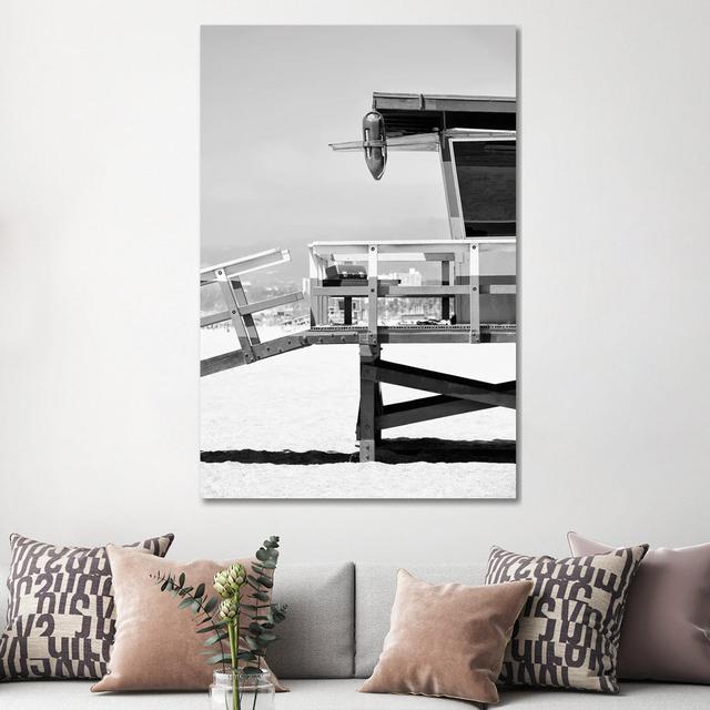 Black California Series - Lifeguard Tower - Wrapped Canvas Print Latitude Run Size: 152.4cm H x 101.6cm W x 3.81cm D on Productcaster.