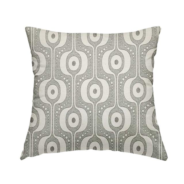 Kory Geometric Square Throw Cushion Latitude Vive Size: 55cm H x 55cm W x 5cm D, Colour: Silver/Grey on Productcaster.