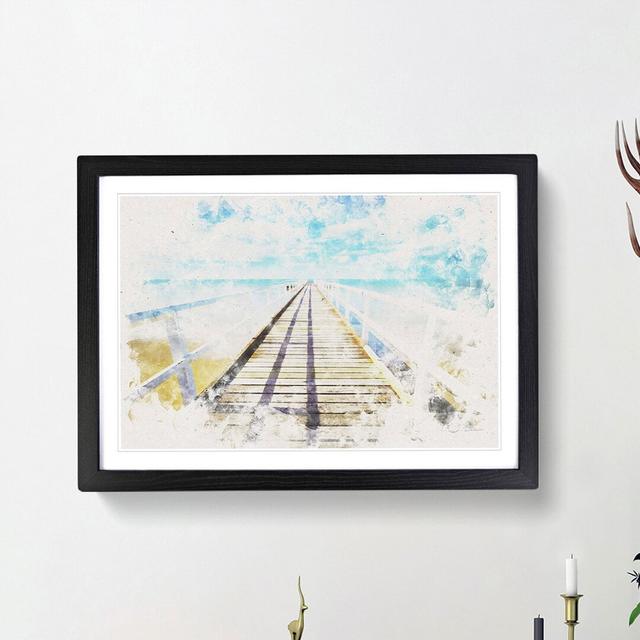 Pier Leading to the Ocean - Picture Frame Painting Print East Urban Home Frame Option: Black Framed, Size: 62cm H x 87cm W x 2cm D on Productcaster.