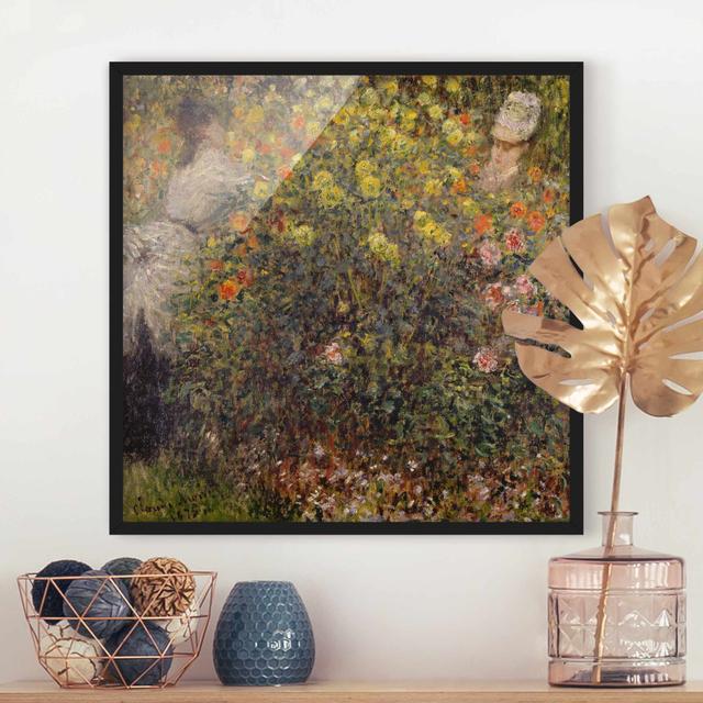 Flower Garden by Claude Monet - Picture Frame Painting Rosalind Wheeler Frame Option: Black Framed, Size: 30cm H x 30cm W x 2cm D on Productcaster.