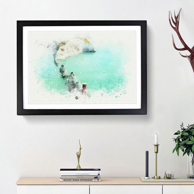 The Needles Isle of Wight in Abstract - Picture Frame Graphic Art Print on MDF East Urban Home Frame Option: Black Framed, Size: 62cm H x 87cm W x 2cm on Productcaster.