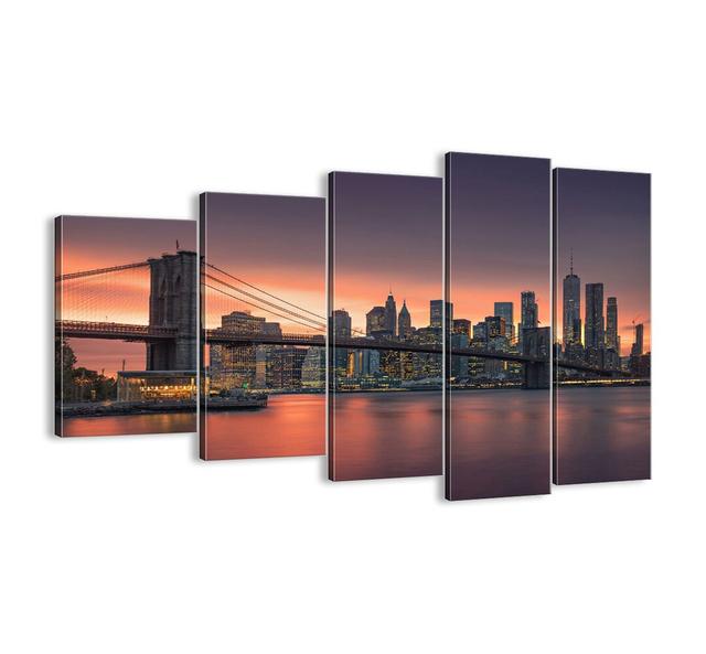 Immersed in Lilac Silence - 5 Piece Unframed Photograph Print Set on Canvas Latitude Run Size: 100cm H x 150cm W x 1.8cm D on Productcaster.