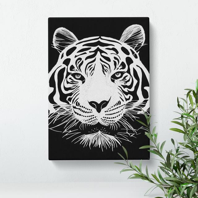 Monochrome Tiger No.3 - Wrapped Canvas Graphic Art Latitude Run Size: 60cm H x 40cm W x 3cm D on Productcaster.