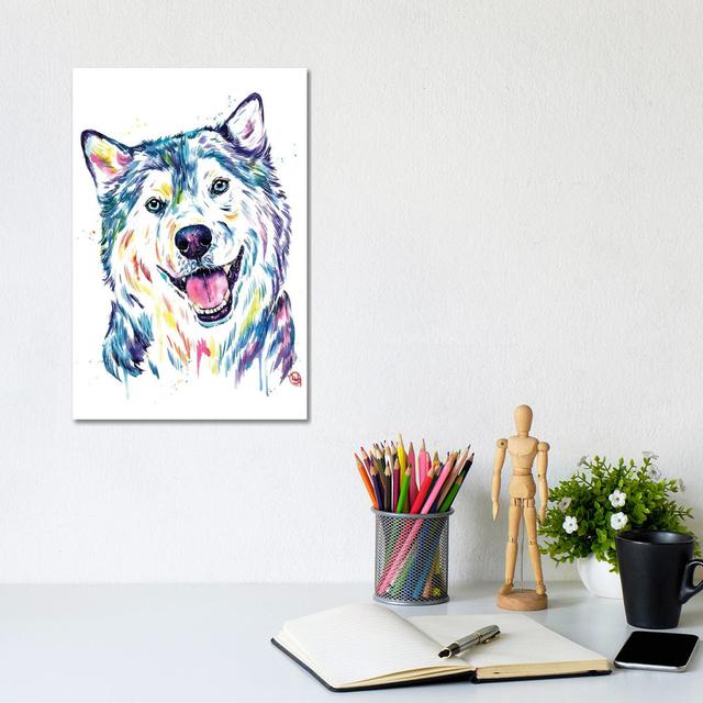 Siberian Husky by Lisa Whitehouse - Wrapped Canvas Painting Marlow Home Co. Size: 30.48cm H x 20.32cm W x 1.91cm D on Productcaster.