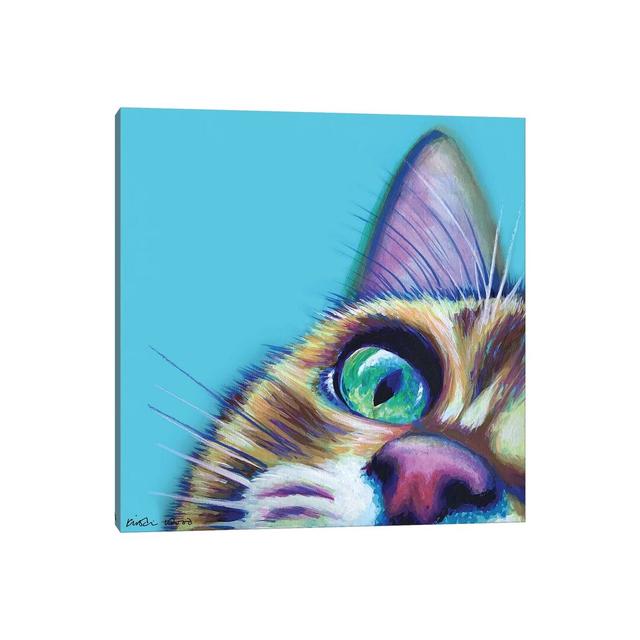 Ginger On Turquoise by Kirstin Wood - Painting on Canvas Ebern Designs Size: 66.04cm H x 66.04cm W x 1.91cm D, Format: Wrapped Canvas on Productcaster.