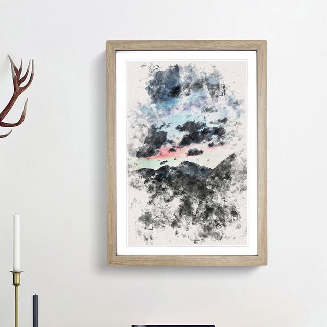 Mountain Below the Clouds - Picture Frame Painting Print East Urban Home Frame Option: Oak Framed, Size: 63cm H x 45cm W x 2cm D on Productcaster.