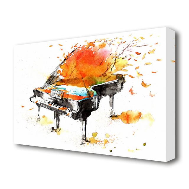 Autumn Piano Music - Wrapped Canvas Painting Print East Urban Home Size: 66 cm H x 101.6 cm W on Productcaster.