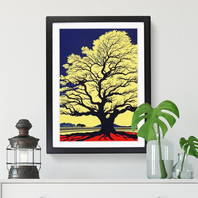 Oak Tree Pop Art - Single Picture Frame Print Marlow Home Co. Frame Option: Black, Size: 34cm H x 25cm W on Productcaster.