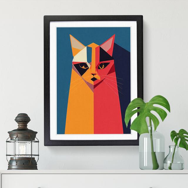 Cat Cubism Vol.1 - Picture Frame Print ClassicLiving Size: 46cm H x 34cm W, Format: Oak Framed on Productcaster.