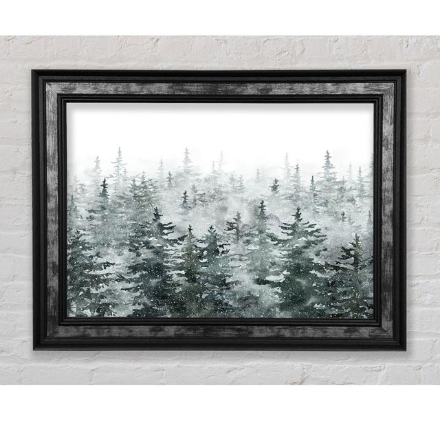 Snowy Top Trees Winter - Single Picture Frame Art Prints Bright Star Size: 59.7cm H x 84.1cm W x 8cm D on Productcaster.