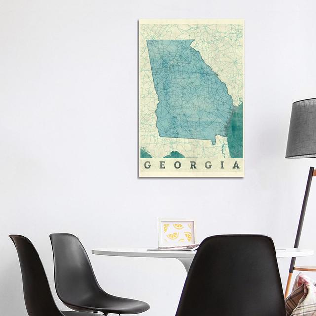 Georgia Map by Hubert Roguski - Wrapped Canvas Print Borough Wharf Size: 101.6cm H x 66.04cm W x 3.81cm D on Productcaster.