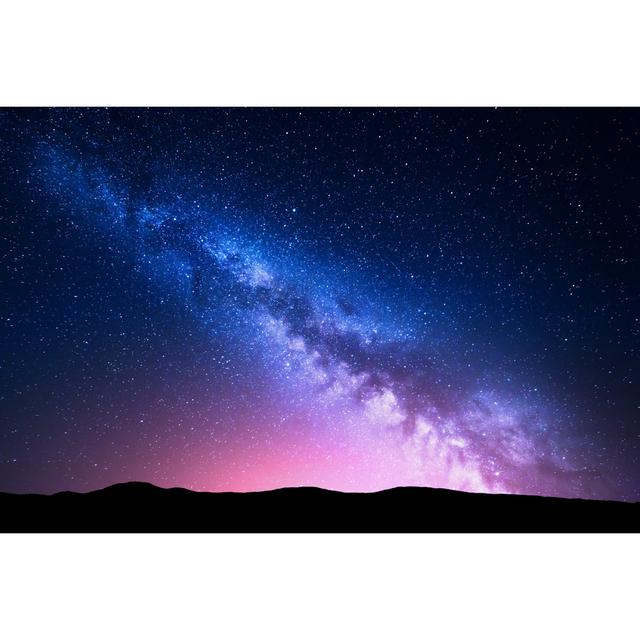 Milky Way and Light at Mountains Night Colorful Landscape - Wrapped Canvas Photograph Ebern Designs Size: 20cm H x 30cm W x 3.8cm D on Productcaster.