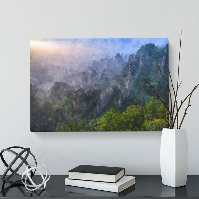 Cascading Mountains In China - Wrapped Canvas Painting East Urban Home Size: 50cm H x 76cm W x 3cm D on Productcaster.