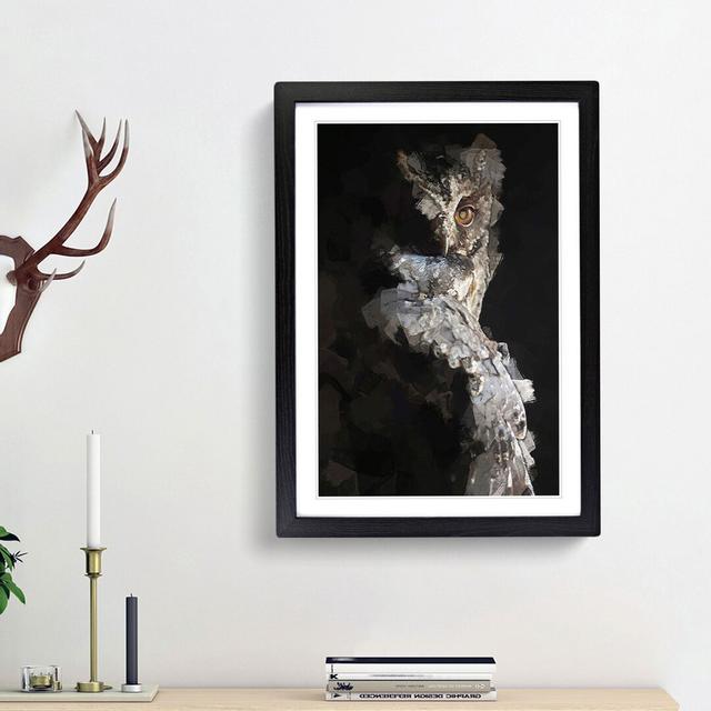 Owl in Abstract - Picture Frame Graphic Art Print East Urban Home Frame Option: Black Framed, Size: 87cm H x 62cm W x 2cm D on Productcaster.