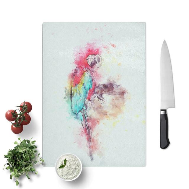 Tempered Glass Macaw Parrot Chopping Board East Urban Home Size: 20 cm W x 28.5 cm L on Productcaster.