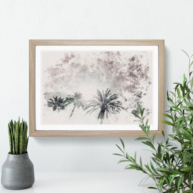 Palm Trees in the Evening - Picture Frame Painting Print East Urban Home Size: 24cm H x 33cm W x 2cm D, Frame Option: Oak Framed on Productcaster.