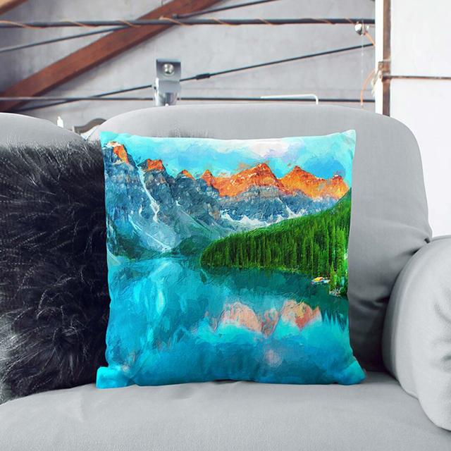 Banff National Park in Alberta Canada Cushion with Filling East Urban Home Size: 40 x 40 cm, Backing Colour: White on Productcaster.