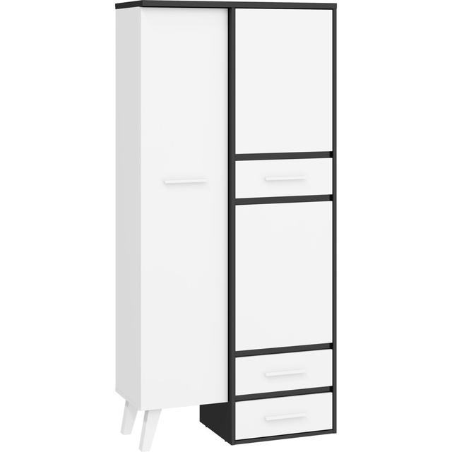 Prine 2 Door Wardrobe 17 Stories Colour: Black on Productcaster.