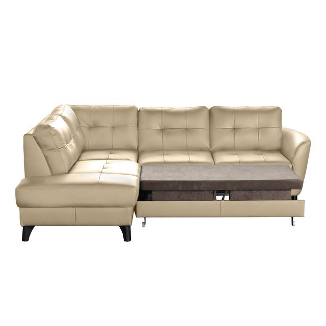 Hunnewell Sleeper Corner Sofa George Oliver Upholstery Colour: Beige, Orientation: Left Hand Facing on Productcaster.