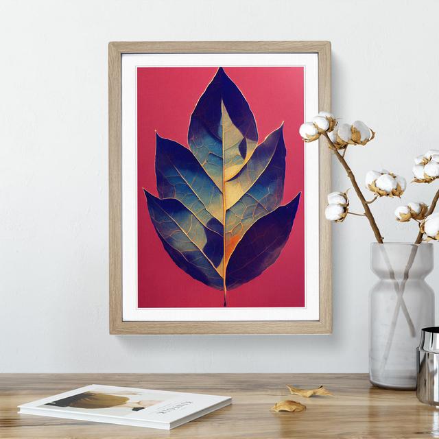 The Entrancing Leaf - Single Picture Frame Print Marlow Home Co. Size: 64cm H x 46cm W x 2cm D, Frame Colour: Oak on Productcaster.