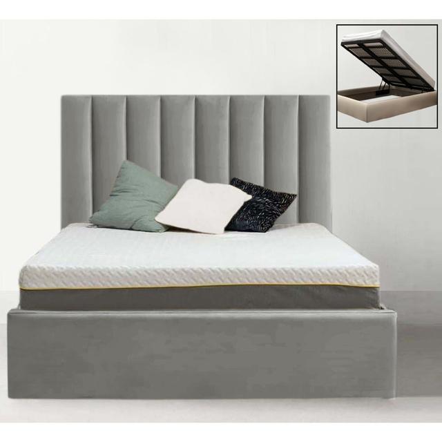 Mahida Upholstered Storage Bed Ebern Designs Colour: Silver, Size: Small Double (4') on Productcaster.