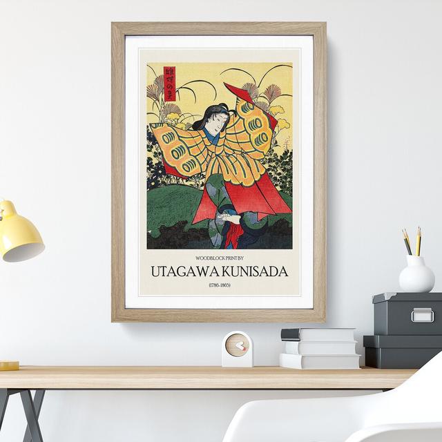 Butterfly Dance by Utagawa Kunisada - Picture Frame Art Prints East Urban Home Frame Option: Oak, Size: 48cm H x 36cm W x 2cm D on Productcaster.