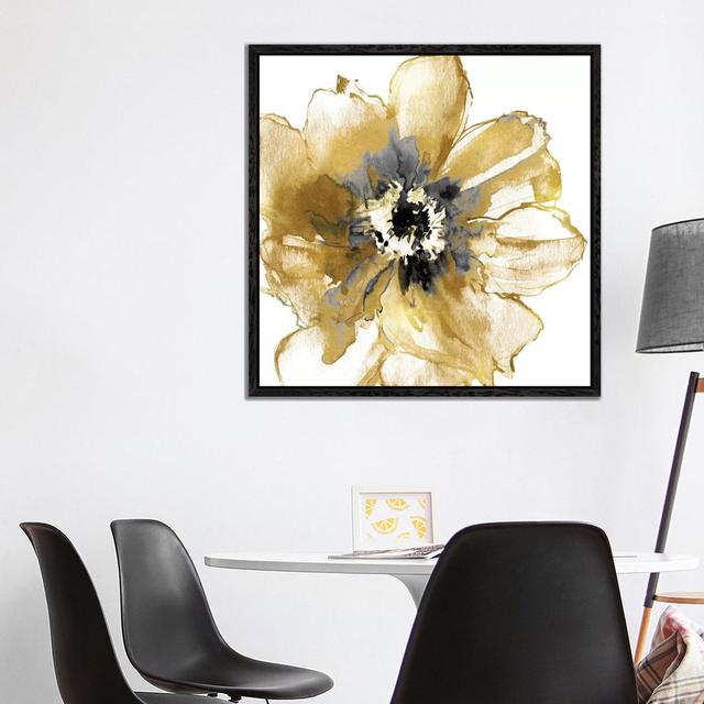 Golden I by Vanessa Austin - Painting on Canvas Ebern Designs Size: 93.98cm H x 93.98cm W x 3.81cm D, Format: Black Framed on Productcaster.