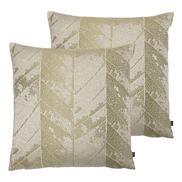 Ashley Floral Square Throw Cushion (Set of 2) Ashley Wilde Fill Material: Polyester, Colour: Brass/Mocha on Productcaster.