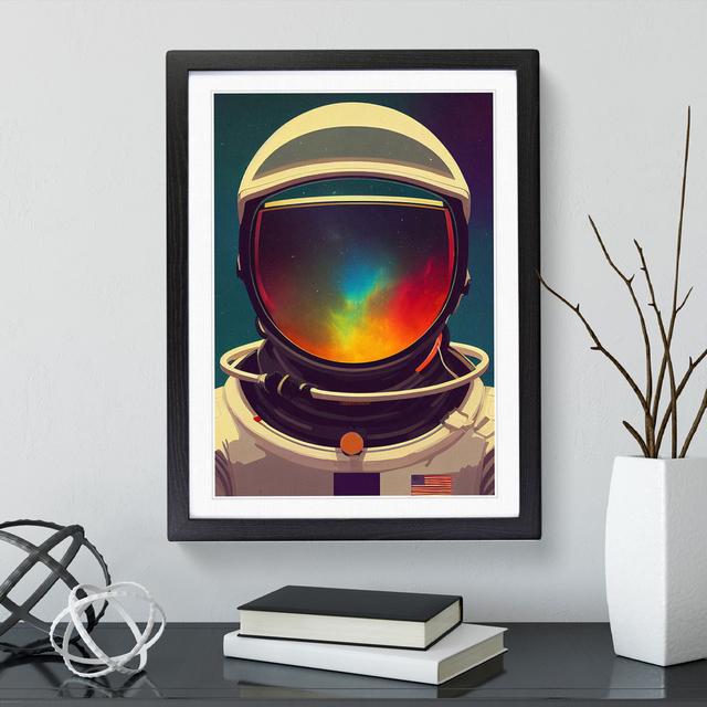 Astronaut Helmet - Single Picture Frame Print Borough Wharf Frame Colour: Black Framed, Size: 64cm H x 46cm W x 2cm D on Productcaster.